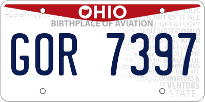 OH license plate GOR7397