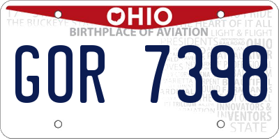 OH license plate GOR7398