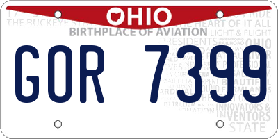 OH license plate GOR7399