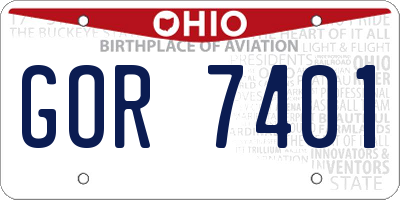 OH license plate GOR7401
