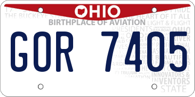 OH license plate GOR7405