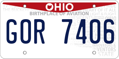 OH license plate GOR7406