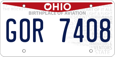 OH license plate GOR7408