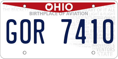 OH license plate GOR7410