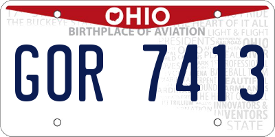 OH license plate GOR7413