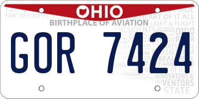 OH license plate GOR7424