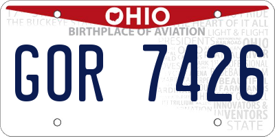 OH license plate GOR7426