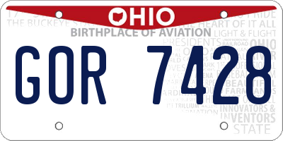 OH license plate GOR7428