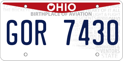 OH license plate GOR7430
