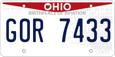 OH license plate GOR7433