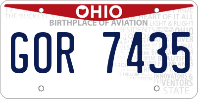 OH license plate GOR7435
