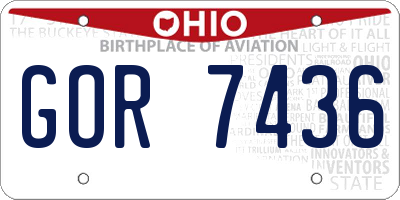 OH license plate GOR7436