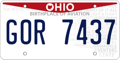 OH license plate GOR7437