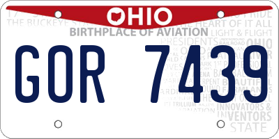 OH license plate GOR7439
