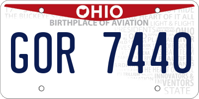 OH license plate GOR7440