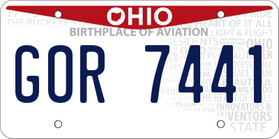 OH license plate GOR7441