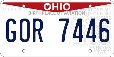 OH license plate GOR7446