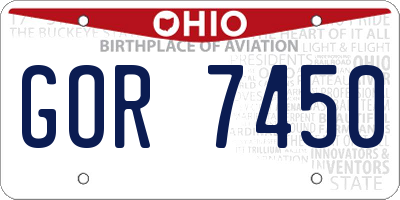 OH license plate GOR7450