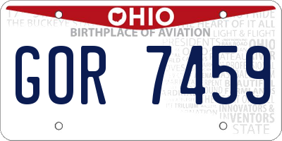 OH license plate GOR7459