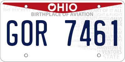 OH license plate GOR7461