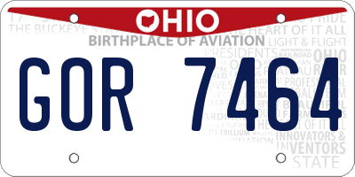 OH license plate GOR7464