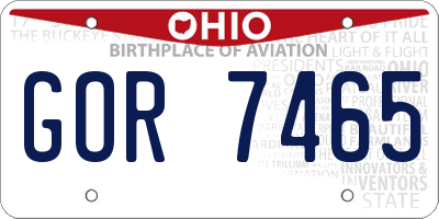 OH license plate GOR7465