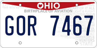 OH license plate GOR7467