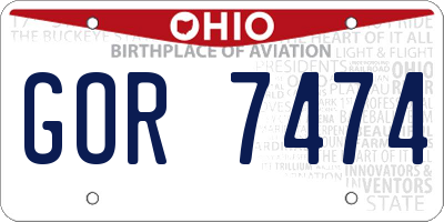 OH license plate GOR7474