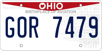 OH license plate GOR7479