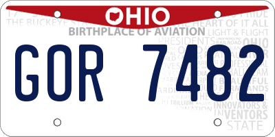 OH license plate GOR7482