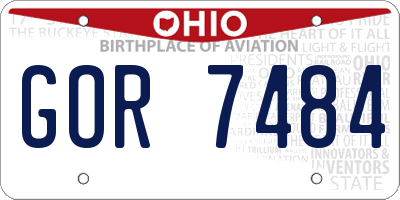 OH license plate GOR7484