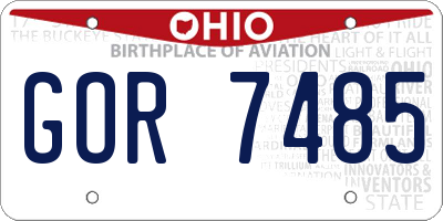 OH license plate GOR7485