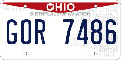 OH license plate GOR7486