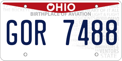 OH license plate GOR7488