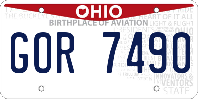 OH license plate GOR7490
