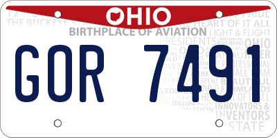 OH license plate GOR7491