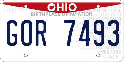 OH license plate GOR7493