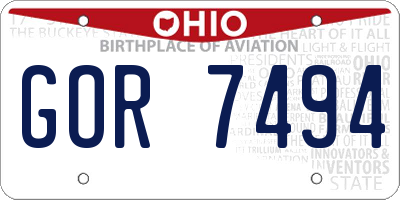 OH license plate GOR7494