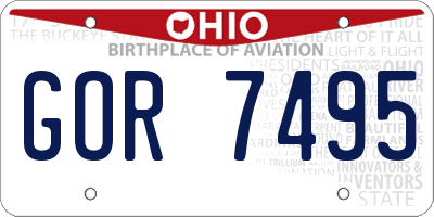 OH license plate GOR7495