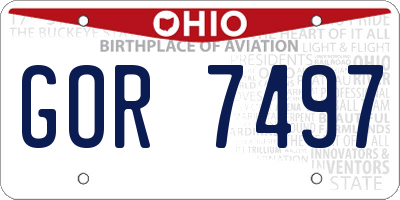 OH license plate GOR7497