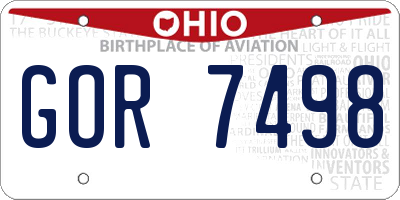 OH license plate GOR7498