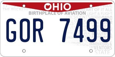 OH license plate GOR7499