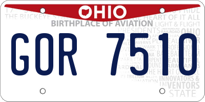 OH license plate GOR7510