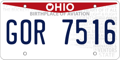 OH license plate GOR7516
