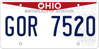 OH license plate GOR7520