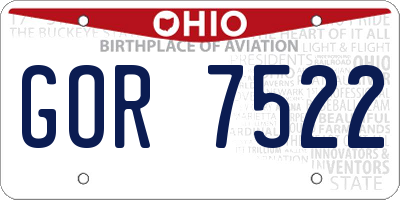 OH license plate GOR7522