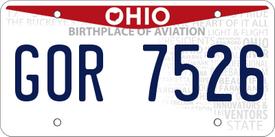 OH license plate GOR7526