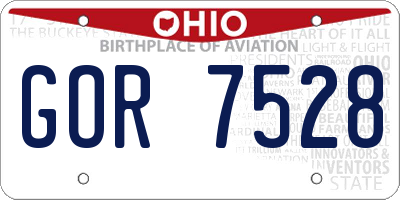 OH license plate GOR7528