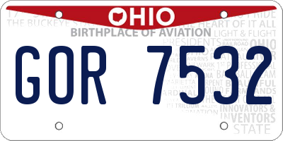 OH license plate GOR7532