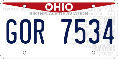 OH license plate GOR7534